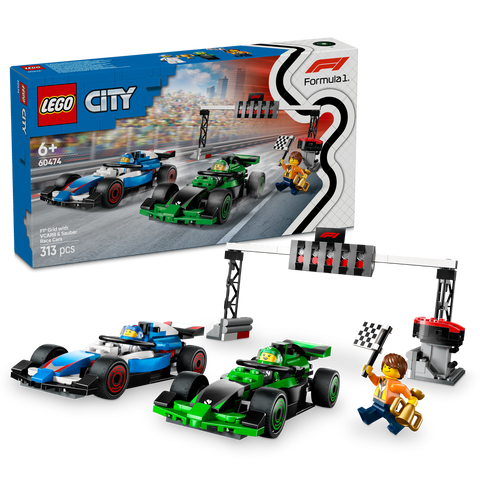 LEGO 60474 City F1 Grid with VCARB & Sauber Race Cars