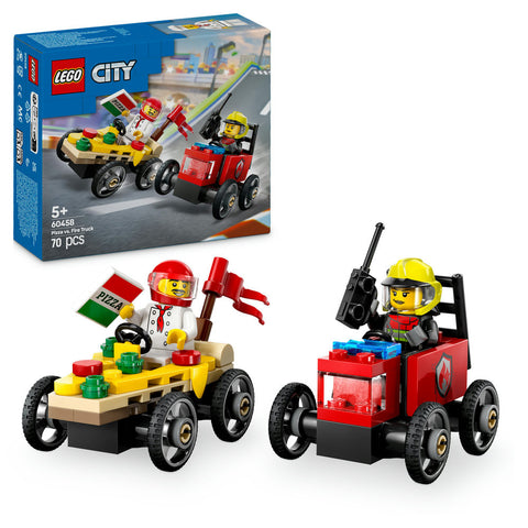 LEGO City 60458 Pizza vs. Fire Truck Race Car Pack