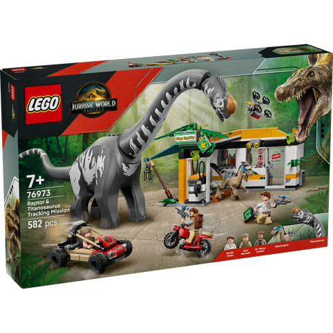 LEGO 76973 Jurassic World Raptor & Titanosaurus Tracking Mission