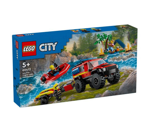 LEGO City 60412 4x4 Fire Engine with Rescue Boat (301 pcs)