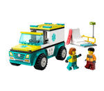 LEGO City 60403 Emergency Ambulance and Snowboarder (79 pcs)